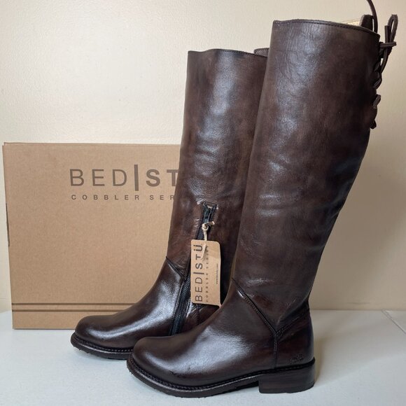 BED STU Manchester Distressed Brown Leather Tall Riding Boots BedStu Size 6.5 - Picture 16 of 16